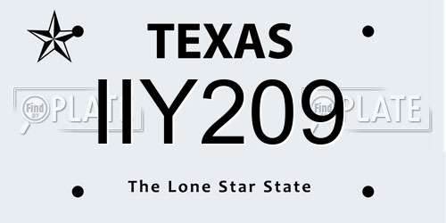 IIY209 Texas License Plate