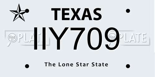 IIY709 Texas License Plate