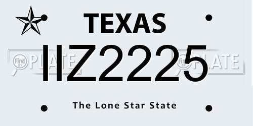 IIZ2225 Texas License Plate