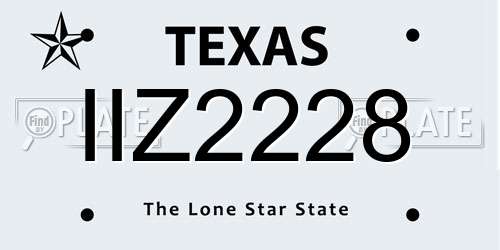 IIZ2228 Texas License Plate