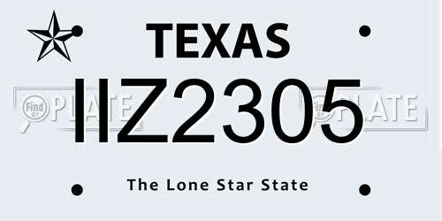 IIZ2305 Texas License Plate