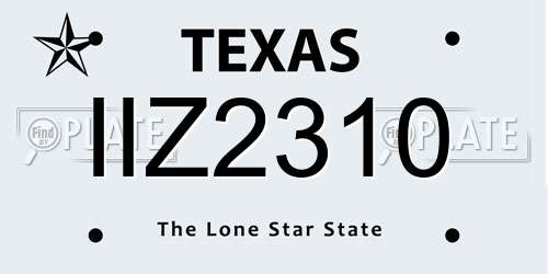IIZ2310 Texas License Plate