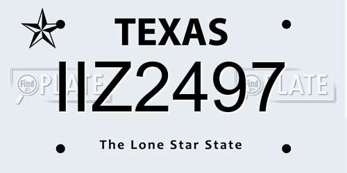 IIZ2497 Texas License Plate