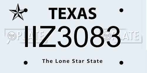 IIZ3083 Texas License Plate