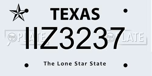 IIZ3237 Texas License Plate