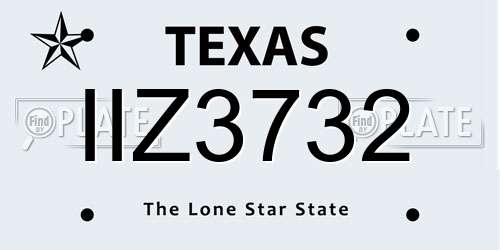 IIZ3732 Texas License Plate
