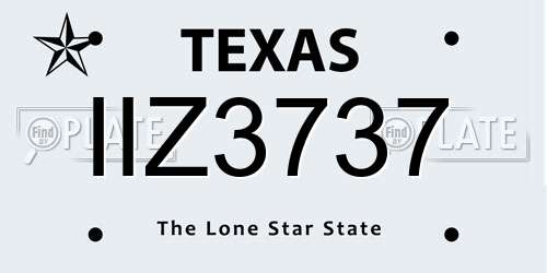 IIZ3737 Texas License Plate