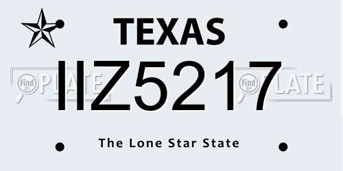 IIZ5217 Texas License Plate
