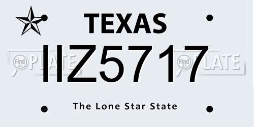 IIZ5717 Texas License Plate