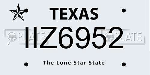 IIZ6952 Texas License Plate