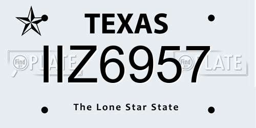 IIZ6957 Texas License Plate