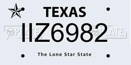 IIZ6982 Texas License Plate