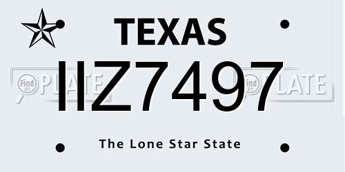 IIZ7497 Texas License Plate