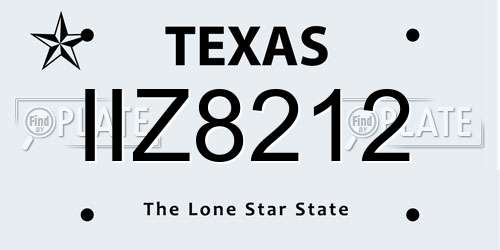 IIZ8212 Texas License Plate