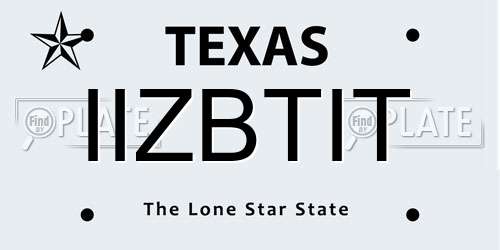 IIZBTIT Texas License Plate