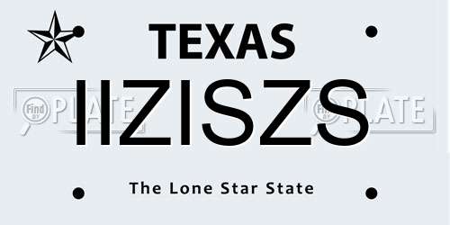 IIZISZS Texas License Plate