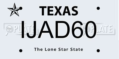 IJAD60 Texas License Plate