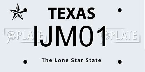 IJM01 Texas License Plate