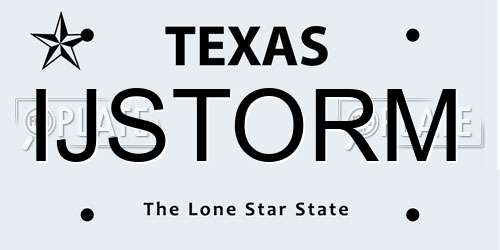 IJSTORM Texas License Plate