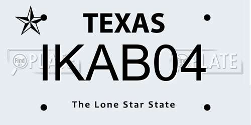 IKAB04 Texas License Plate