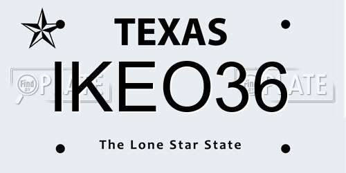 IKEO36 Texas License Plate