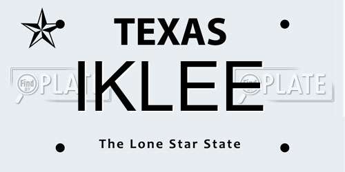 IKLEE Texas License Plate