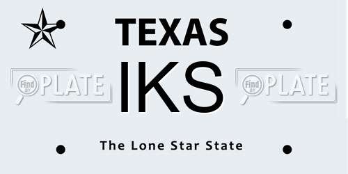IKS Texas License Plate