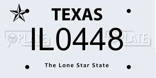 IL0448 Texas License Plate