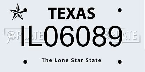 IL06089 Texas License Plate