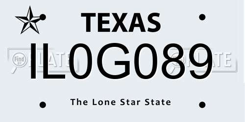 IL0G089 Texas License Plate