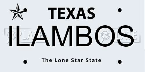 ILAMBOS Texas License Plate