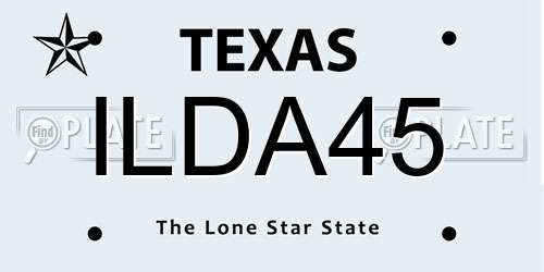 ILDA45 Texas License Plate