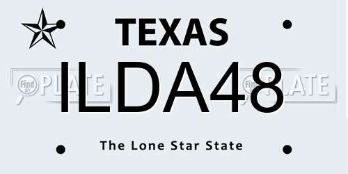 ILDA48 Texas License Plate