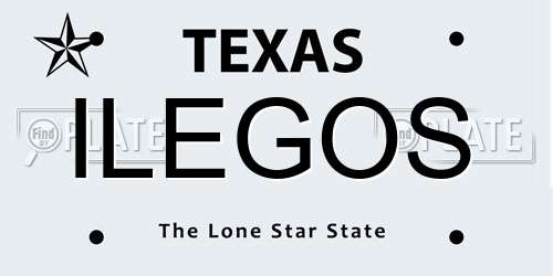 ILEGOS Texas License Plate