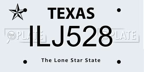 ILJ528 Texas License Plate