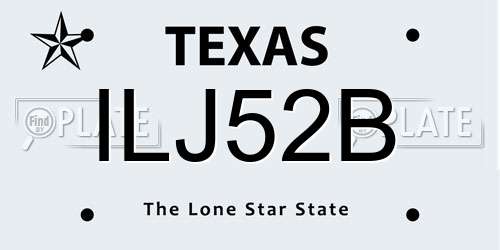 ILJ52B Texas License Plate