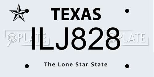 ILJ828 Texas License Plate
