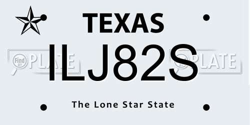 ILJ82S Texas License Plate