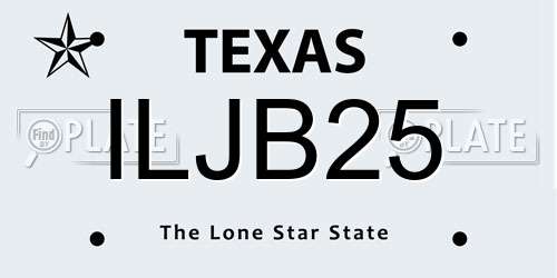 ILJB25 Texas License Plate