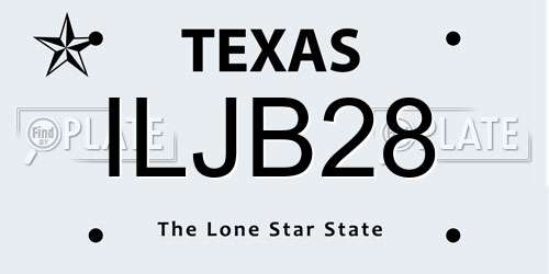 ILJB28 Texas License Plate