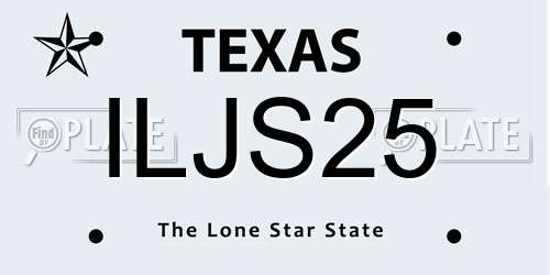 ILJS25 Texas License Plate