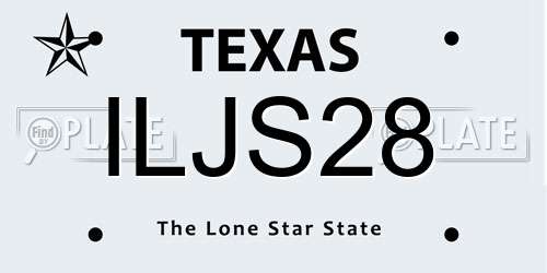 ILJS28 Texas License Plate