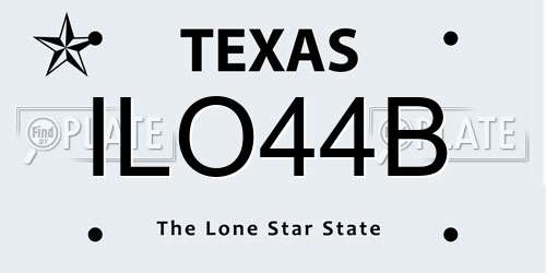 ILO44B Texas License Plate
