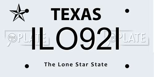 ILO92I Texas License Plate