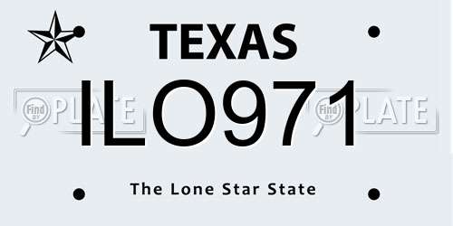 ILO971 Texas License Plate