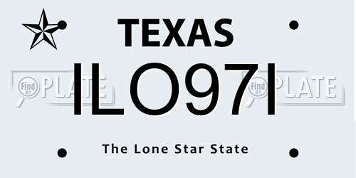 ILO97I Texas License Plate