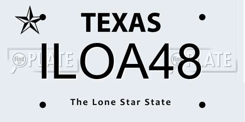ILOA48 Texas License Plate