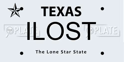 ILOST Texas License Plate