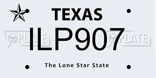 ILP907 Texas License Plate