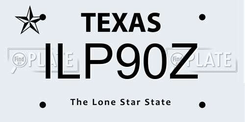 ILP90Z Texas License Plate